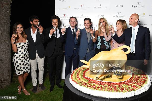 Serena Rossi, Francesco Arca, Francesco Scianna, Alain Zimmermann, James Marsden, Tiziana Rocca, Silvia Grilli and Beppe Ambrosini attend the Baume &...