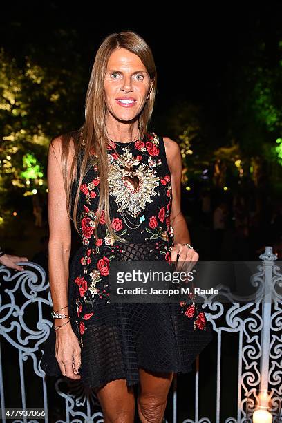 Anna Dello Russo attends GQ Party for Jim Moore during Milan Menswear Fashion Week Spring/Summer 2016 at Casa Degli Atellani on June 20, 2015 in...