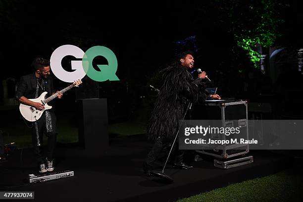 Miguel performs during GQ Party for Jim Moore during Milan Menswear Fashion Week Spring/Summer 2016 at Casa Degli Atellani on June 20, 2015 in Milan,...