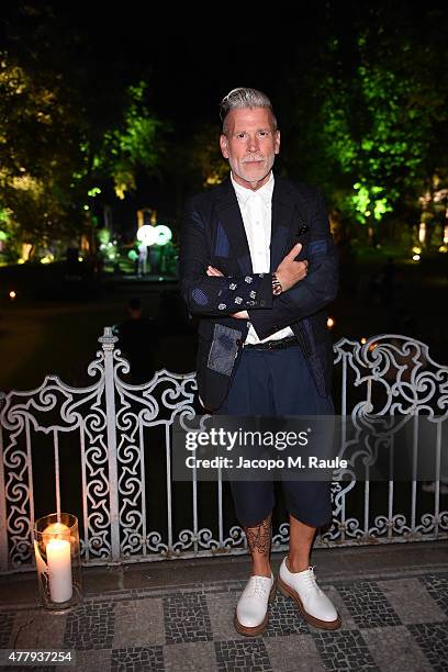 Nick Wooster attends GQ Party for Jim Moore during Milan Menswear Fashion Week Spring/Summer 2016 at Casa Degli Atellani on June 20, 2015 in Milan,...