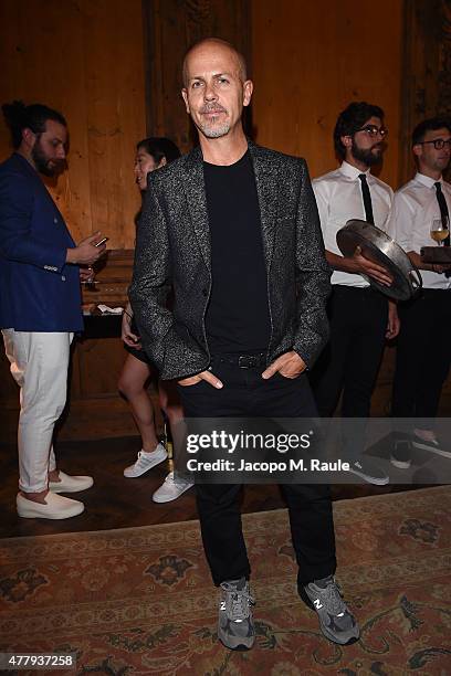 Italo Zucchelli attends GQ Party for Jim Moore during Milan Menswear Fashion Week Spring/Summer 2016 at Casa Degli Atellani on June 20, 2015 in...