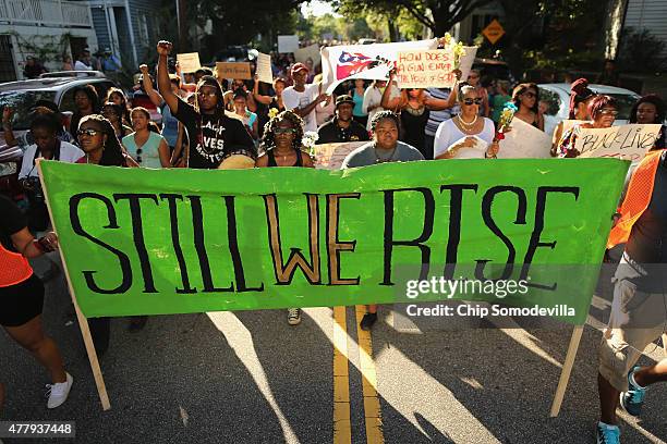 About 1,000 people participate in the March for Black Lives in support of the nine people shot to death at the historic Emanuel African Methodist...