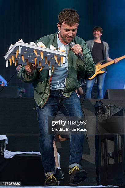 Damon Albarn of Blur performs live at the British Summer Time 2015 at Hyde Park on June 20, 2015 in London, England.