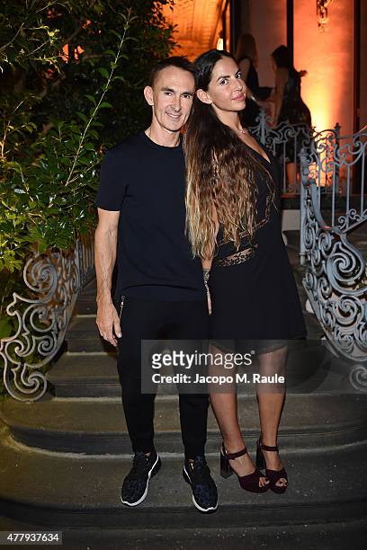 Neil Barrett and Benedetta Mazzini attend GQ Party for Jim Moore during Milan Menswear Fashion Week Spring/Summer 2016 at Casa Degli Atellani on June...