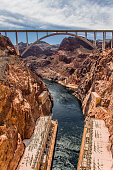 Hoover Dam downstream and bypass bridge