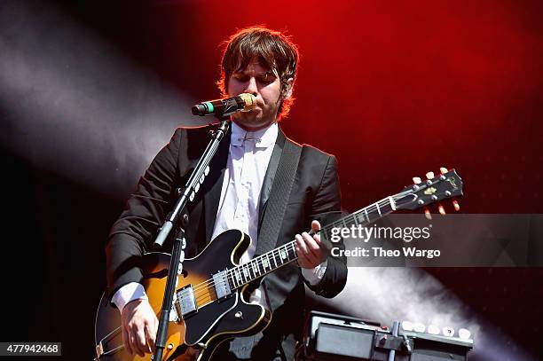 Musician Mark Foster of Foster the People performs onstage during day 3 of the Firefly Music Festival on June 20, 2015 in Dover, Delaware.