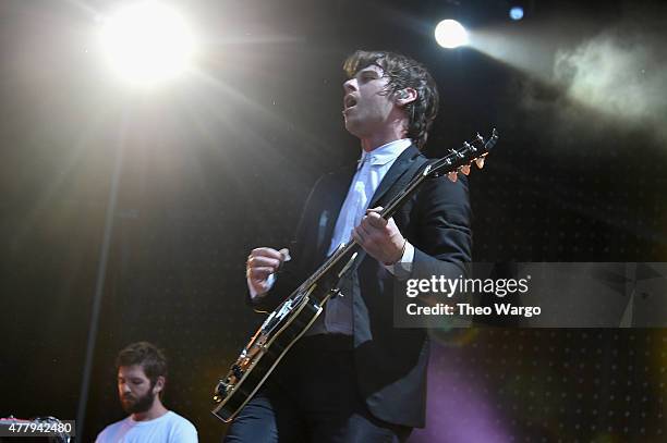 Musician Mark Foster of Foster the People performs onstage during day 3 of the Firefly Music Festival on June 20, 2015 in Dover, Delaware.