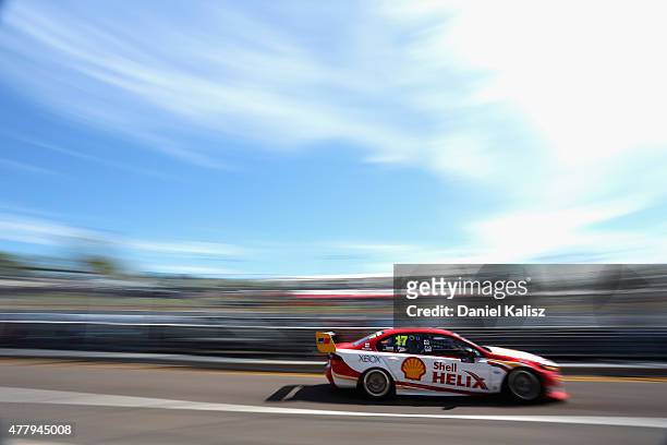 Scott Pye drives the DJR Team Penske Ford FG X Falcon during practice and qualifying for race 15 for the V8 Supercars Triple Crown Darwin at Hidden...