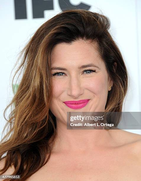 Actress Kathryn Hahn arrives for the 2014 Film Independent Spirit Awards held at the beach on March 1, 2014 in Santa Monica, California.