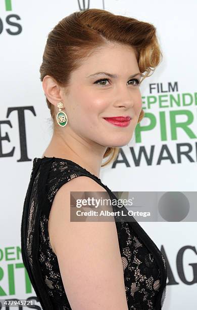 Actress Hande Kodja arrives for the 2014 Film Independent Spirit Awards held at the beach on March 1, 2014 in Santa Monica, California.