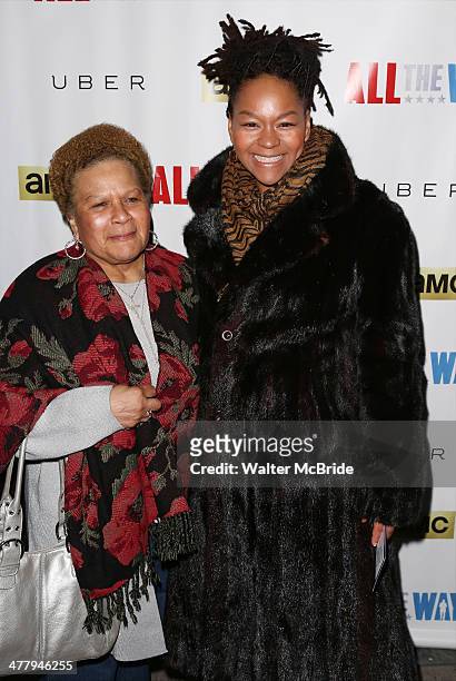 Crystal Dickinson with her mom attend "All The Way" opening night at Neil Simon Theatre on March 6, 2014 in New York City.