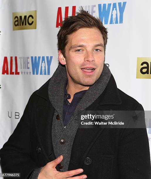 Sebastian Stan attends "All The Way" opening night at Neil Simon Theatre on March 6, 2014 in New York City.