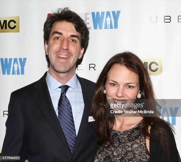 Jason Robert Brown and his wife Georgia Stitt attend "All The Way" opening night at Neil Simon Theatre on March 6, 2014 in New York City.