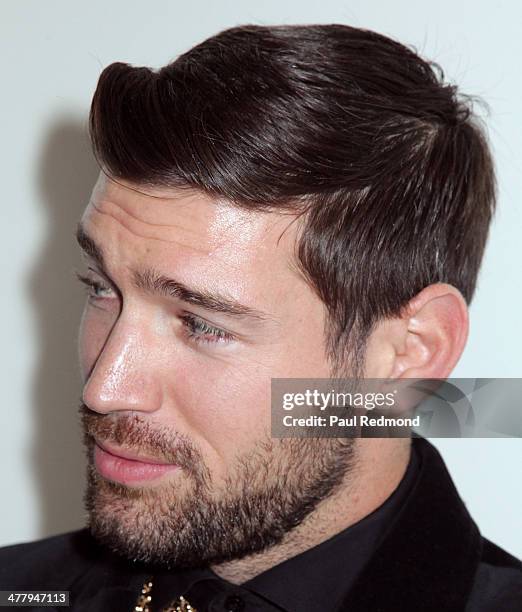 Actor Bo Roberts attends Alexander Yulish "An Unquiet Mind" VIP Opening Reception at KM Fine Arts LA Studio on March 8, 2014 in Los Angeles,...