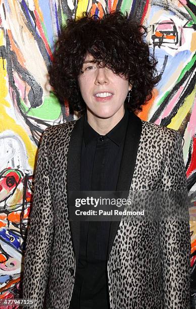 Musician L.P. Attends Alexander Yulish "An Unquiet Mind" VIP Opening Reception at KM Fine Arts LA Studio on March 8, 2014 in Los Angeles, California.