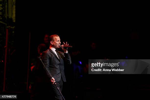 Broadway actor Christian Hoff performs during The Midtown Men Homecoming Concert at Beacon Theatre on June 20, 2015 in New York City.
