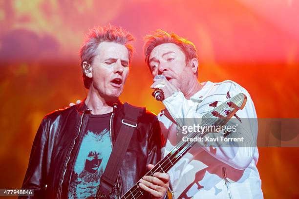 John Taylor and Simon Le Bon of Duran Duran perform on stage during day 3 of Sonar Music Festival on June 20, 2015 in Barcelona, Spain.