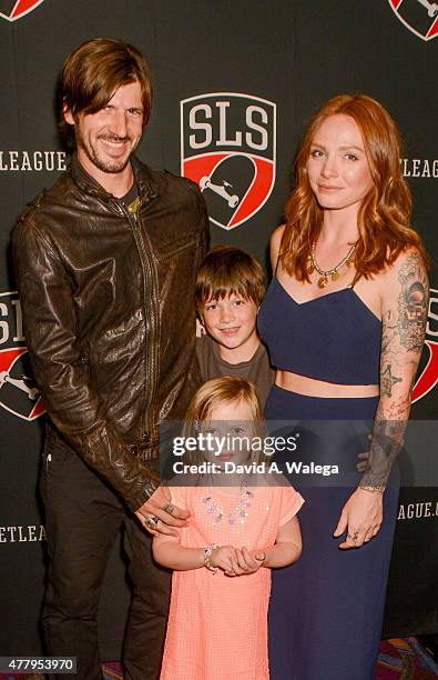 Athlete/ skateboarder Chris Cole with his family attend the Los Angeles premiere of Motivation 2: The Chris Cole Story at L.A. LIVE on June 20, 2015...