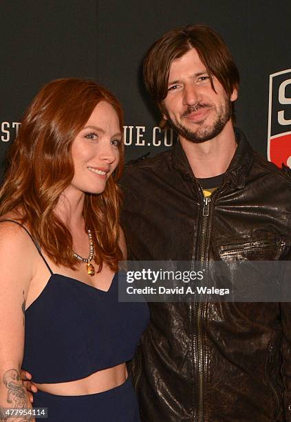 Athlete/ skateboarder Chris Cole with his wife attends the Los Angeles premiere of Motivation 2: The Chris Cole Story at L.A. LIVE on June 20, 2015...