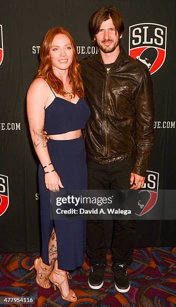 Athlete/ skateboarder Chris Cole with his wife attends the Los Angeles premiere of Motivation 2: The Chris Cole Story at L.A. LIVE on June 20, 2015...