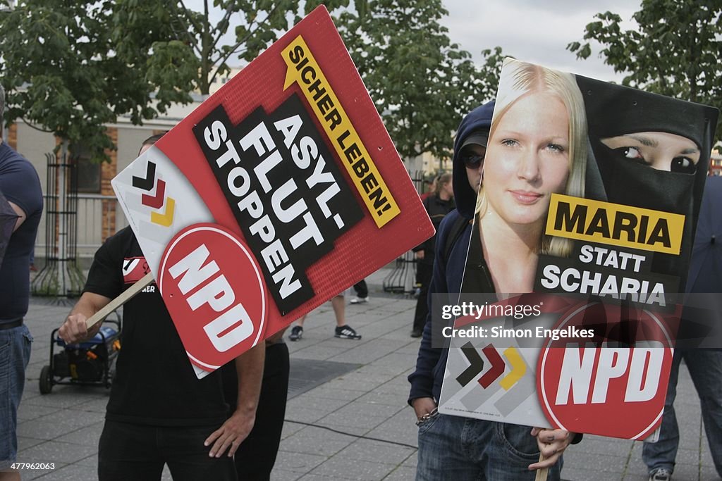 German NPD demonstrates against Refugee Reception