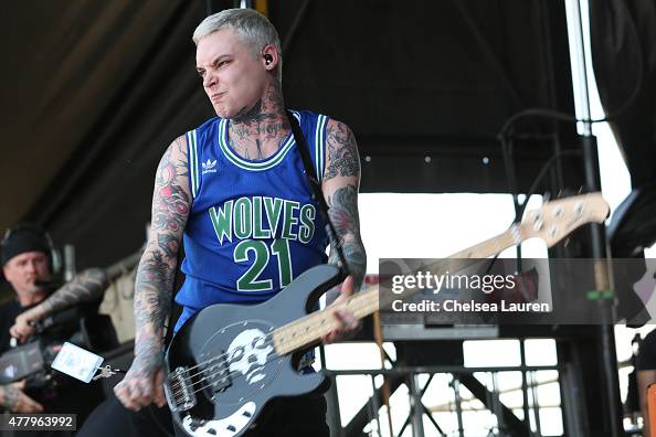 Aaron Stringer Vocalist Ahren Stringer of The Amity Affliction performs during the ...