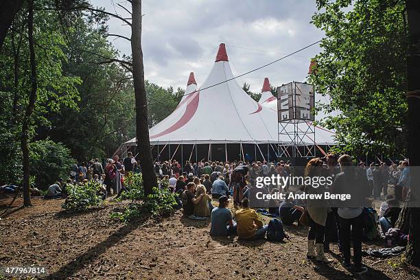 General view of festival goers at Best Kept Secret Festival at Beekse Bergen on June 20, 2015 in Hilvarenbeek, Netherlands.