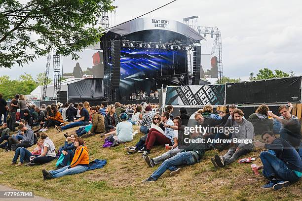 General view of festival goers at the main stage for Best Kept Secret Festival at Beekse Bergen on June 20, 2015 in Hilvarenbeek, Netherlands.