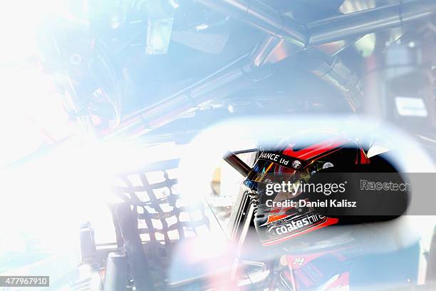 Nick Percat driver of the Lucas Dumbrell Motorsport Commodore during race 15 for the V8 Supercars Triple Crown Darwin at Hidden Valley Raceway on...