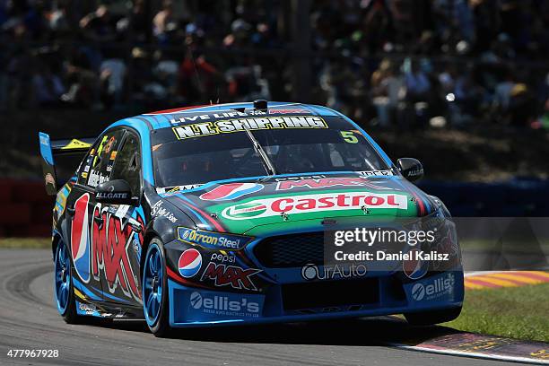 Mark Winterbottom drives the Prodrive Racing Australia Ford FG X Falcon during race 15 for the V8 Supercars Triple Crown Darwin at Hidden Valley...