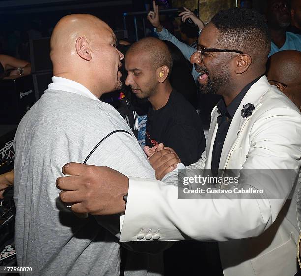 Fat Joe and DJ IRIE attends Irie Weekend Closing Party With Timbaland & Lil' Jon at E11EVEN on June 20, 2015 in Miami, Florida.