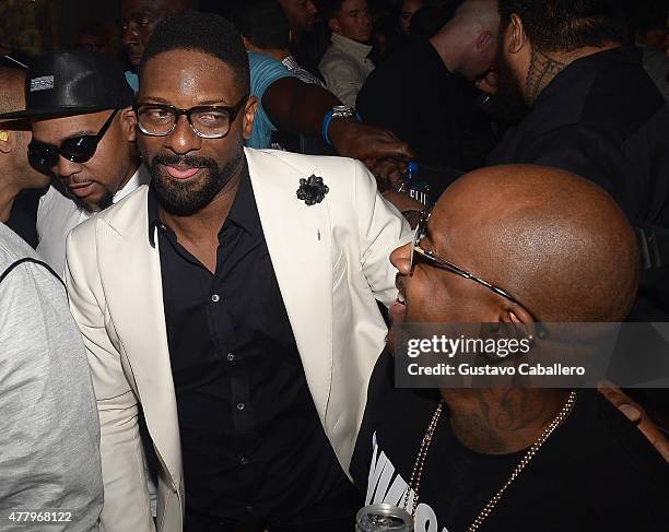 Timbaland,DJ IRIE and Jermaine Dupri attends Irie Weekend Closing Party With Timbaland & Lil' Jon at E11EVEN on June 20, 2015 in Miami, Florida.