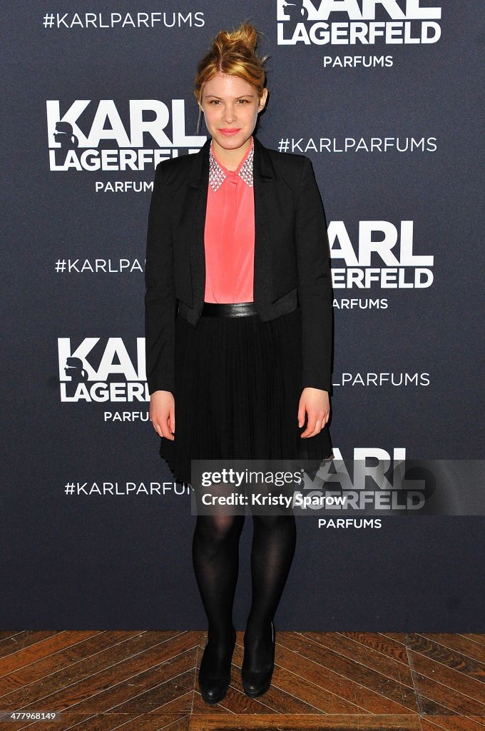 Karl Lagerfeld Launches New Perfume : Photocall At Palais Brogniart In Paris