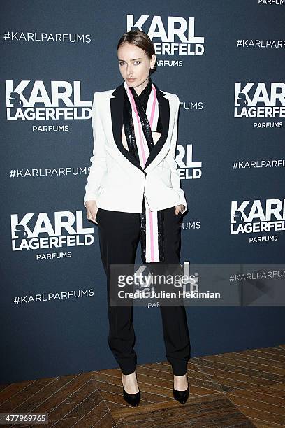 Olga Sorokina attends the Karl Lagerfeld New Perfume launch party at Palais Brongniart on March 11, 2014 in Paris, France.
