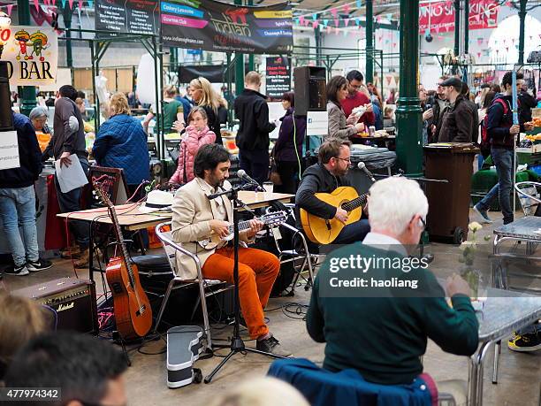 sing in public mall - belfast market stock pictures, royalty-free photos & images