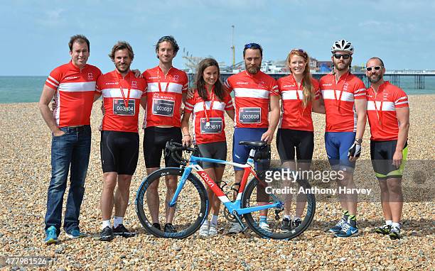 Pippa Middleton Finishes the London To Brighton Bike Ride For British Heart Foundation on June 21, 2015 in Brighton, England.