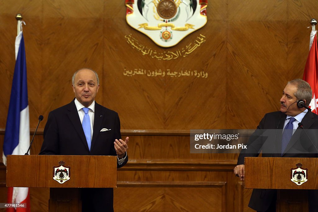 Laurent Fabius Press Conference in Amman