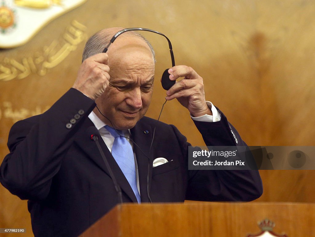 Laurent Fabius Press Conference in Amman