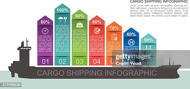 cargo shipping infographics - soft focus stock illustrations