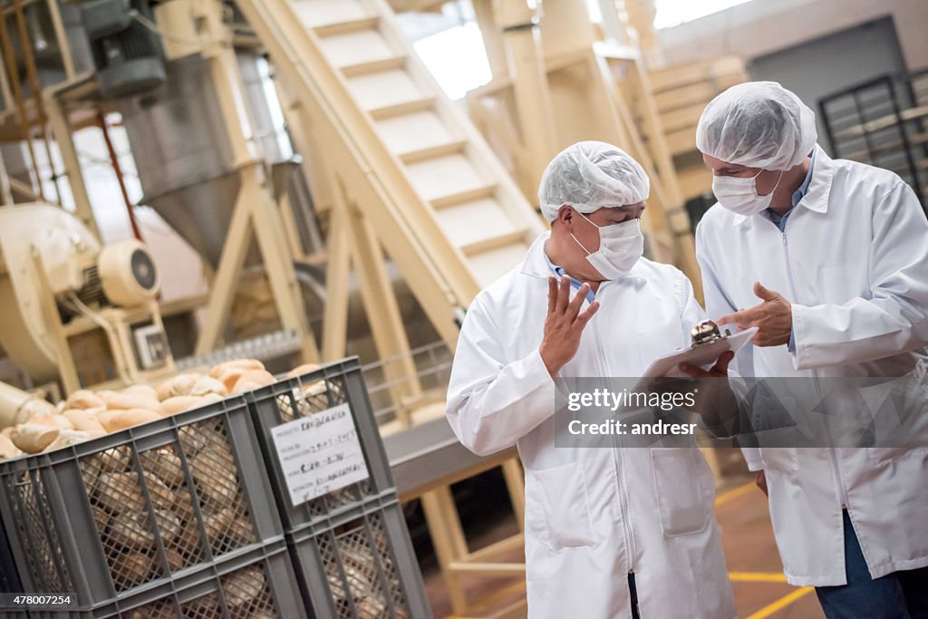 Men  working at a bread factory