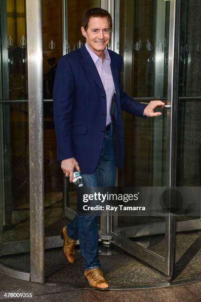 Actor Kyle MacLachlan leaves the Sirius XM Studios on March 11, 2014 in New York City.