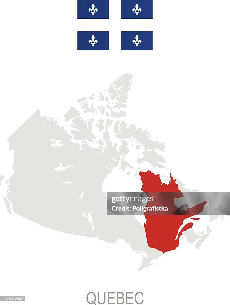 Bandiera del Quebec, Canada posizione sulla mappa