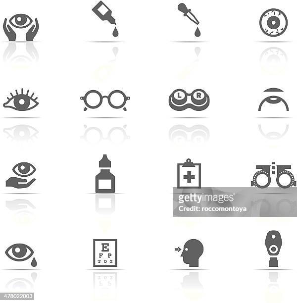icon set, optometry - contact lens stock illustrations