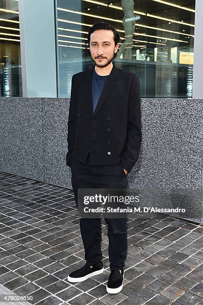 Marco de Vincenzo attends Prada Menswear Spring/Summer 2016 Cocktail Party at Fondazione Prada at Fondazione Prada on June 21, 2015 in Milan, Italy.