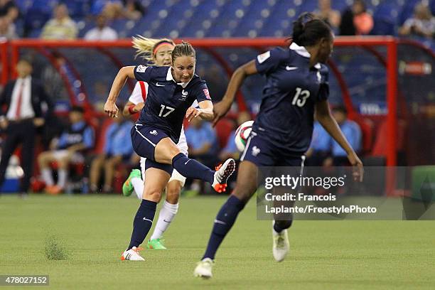 Gaetane Thiney of France kicks the ball against team Korea during the FIFA Women's World Cup Canada 2015 round of 16 match between France and Korea...