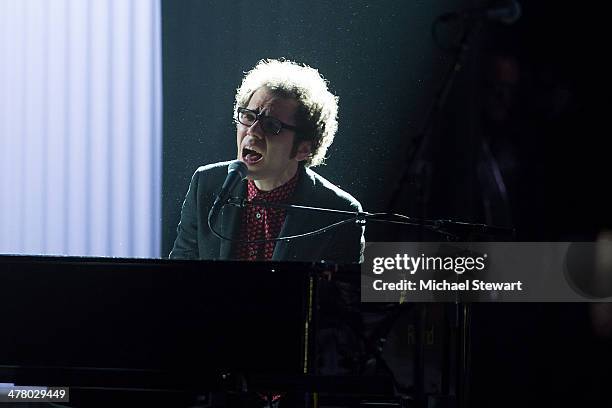 Musician Ian Axel of A Great Big World performs during the Pinoy Relief Benefit Concert at Madison Square Garden on March 11, 2014 in New York City.