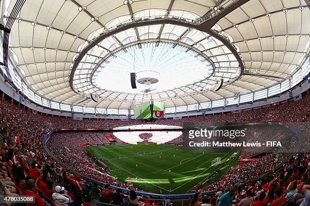 General view during the FIFA Women's World Cup 2015 Round of 16 match between Canada and Switzerland at BC Place Stadium on June 21, 2015 in...