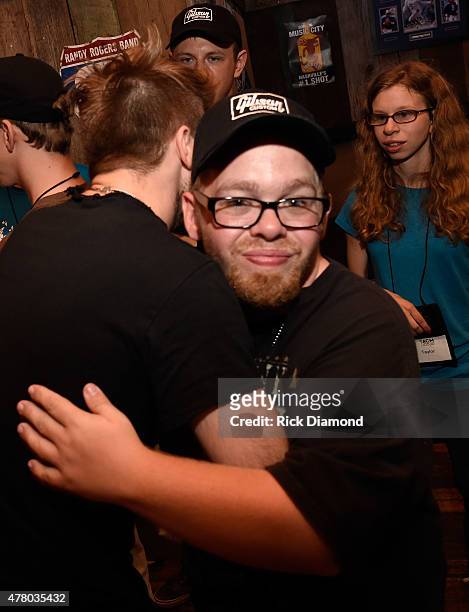 Acm Lifting Lives Campers attend ACM Lifting Lives Music Camp Karaoke Night With The Swon Brothers at Winners on June 21, 2015 in Nashville,...