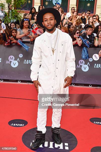 Tory Lanez arrives at the 2015 MuchMusic Video Awards at MuchMusic HQ on June 21, 2015 in Toronto, Canada.