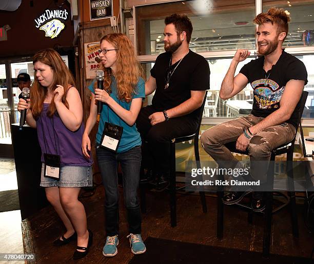 The Swon Brothers Zach Swon and Colton Swon host as ACM Lifting Lives Campers performs during ACM Lifting Lives Music Camp Karaoke Night With The...